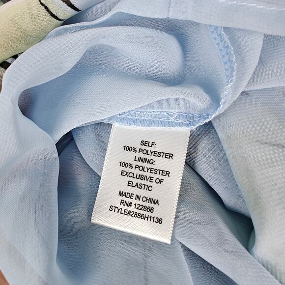 Chenault Off Shoulder Floral Smocked Blouse Blue Pink Size L - Picture 6 of 8